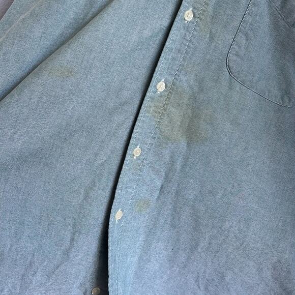 Vintage Abercrombie & Fitch The Big Shirt Classic Button Front Collar Green M - Picture 4 of 7